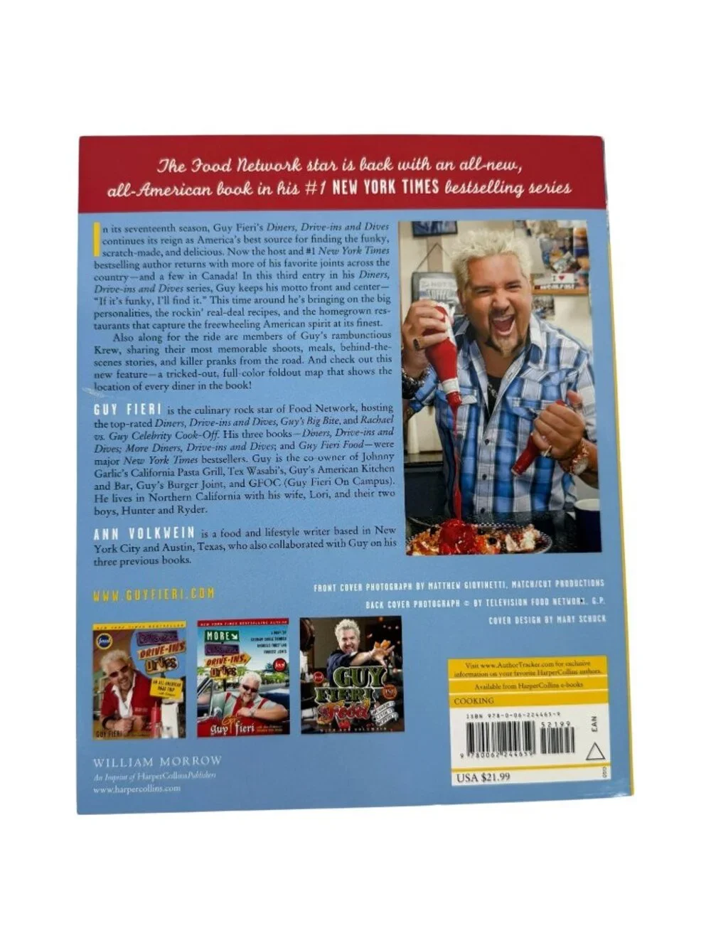 2 Guy Fieri Diners‎ Drive-Ins & Dives Book Set 1 Signed Funky Finds Food Network